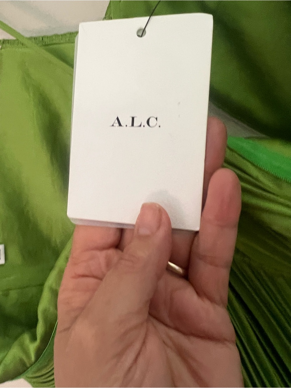 A.L.C. Strapless Pleated Maxi Dress in Lime Green - Picture 13 of 15